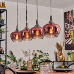 hofstein Azurara Suspension, Boule lumineuse, Suspension Noir, 4 lumières