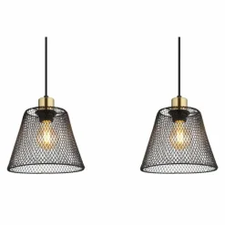 Lampes Dorées-Luminaires Globo Lighting Baku Suspension Noir, 3 lumières