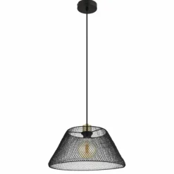 Lampes Dorées-Luminaires Globo Lighting Baku Suspension Noir, 1 lumière