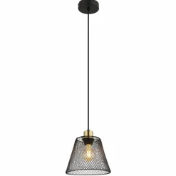 Lampes Dorées-Luminaires Globo Lighting Baku Suspension Noir, 1 lumière
