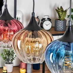 hofstein Ballebro Suspension, Suspension Noir, 3 lumières