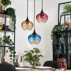 hofstein Ballebro Suspension, Suspension Noir, 3 lumières