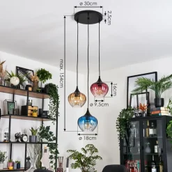 hofstein Ballebro Suspension, Suspension Noir, 3 lumières