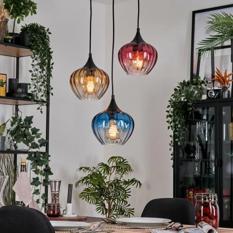 hofstein Ballebro Suspension, Suspension Noir, 3 lumières