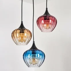 hofstein Ballebro Suspension, Suspension Noir, 3 lumières