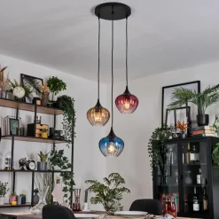 hofstein Ballebro Suspension, Suspension Noir, 3 lumières