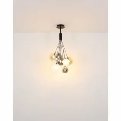 Luminaires Globo Lighting Ballgi Suspension Noir, 9 lumières