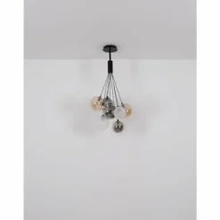 Luminaires Globo Lighting Ballgi Suspension Noir, 9 lumières