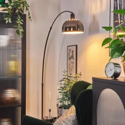 hofstein Baloca Lampadaire Chrome, Noir, 1 lumière