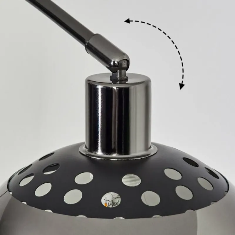 hofstein Baloca Lampadaire Chrome, Noir, 1 lumière