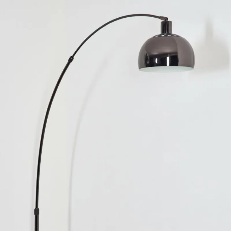 hofstein Baloca Lampadaire Chrome, Noir, 1 lumière