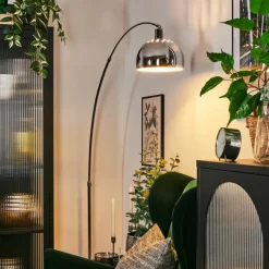 hofstein Baloca Lampadaire Chrome, Noir, 1 lumière