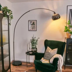 hofstein Baloca Lampadaire Chrome, Noir, 1 lumière