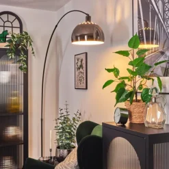 hofstein Baloca Lampadaire Chrome, Noir, 1 lumière