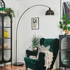 Lampes Vintages & Rétros-hofstein Baloca Lampadaire Chrome, Noir, 1 lumière