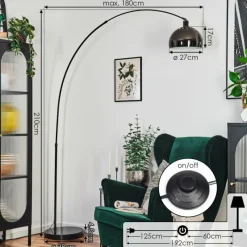 Lampes Vintages & Rétros-hofstein Baloca Lampadaire Chrome, Noir, 1 lumière