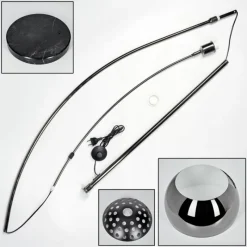 Lampes Vintages & Rétros-hofstein Baloca Lampadaire Chrome, Noir, 1 lumière