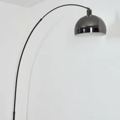 Lampes Vintages & Rétros-hofstein Baloca Lampadaire Chrome, Noir, 1 lumière