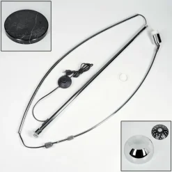 hofstein Baloca Lampadaire Chrome, Noir, 1 lumière