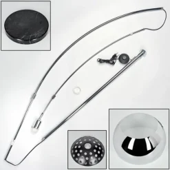 hofstein Baloca Lampadaire Chrome, Noir, 1 lumière