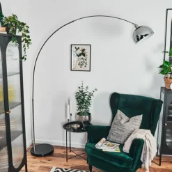 hofstein Baloca Lampadaire Chrome, Noir, 1 lumière