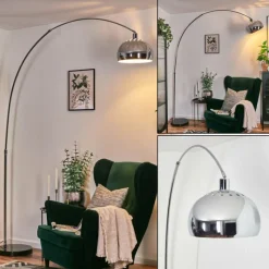 hofstein Baloca Lampadaire Chrome, Noir, 1 lumière