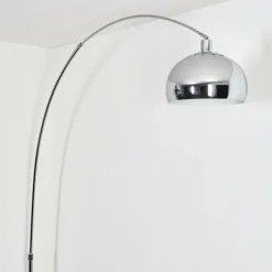 hofstein Baloca Lampadaire Chrome, Noir, 1 lumière