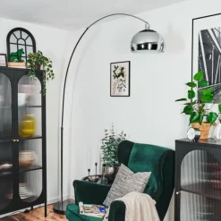 hofstein Baloca Lampadaire Chrome, Noir, 1 lumière