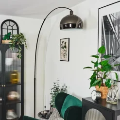 hofstein Baloca Lampadaire Chrome, Noir, 1 lumière