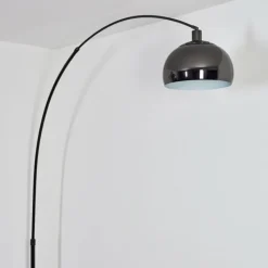 hofstein Baloca Lampadaire Chrome, Noir, 1 lumière