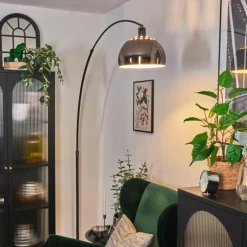 hofstein Baloca Lampadaire Chrome, Noir, 1 lumière