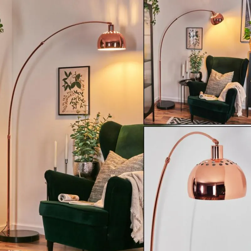 hofstein Baloca Lampadaire Cuivre, Noir, 1 lumière