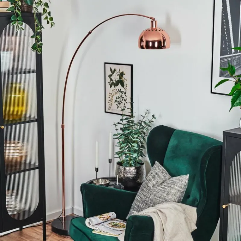 hofstein Baloca Lampadaire Cuivre, Noir, 1 lumière