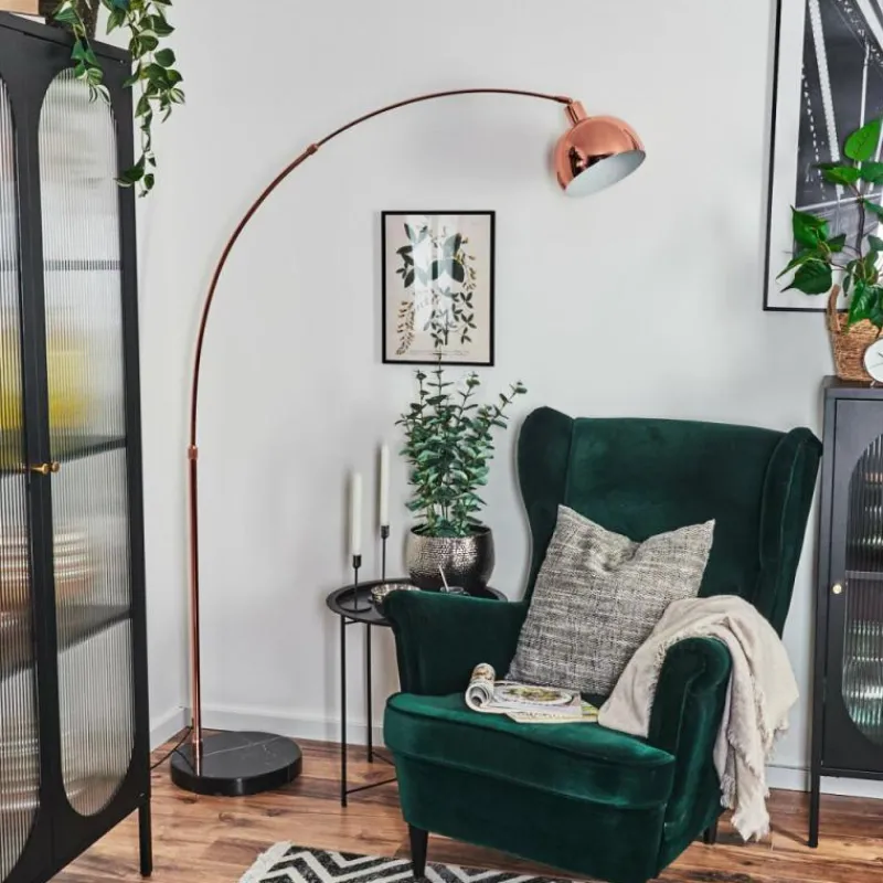 hofstein Baloca Lampadaire Cuivre, Noir, 1 lumière