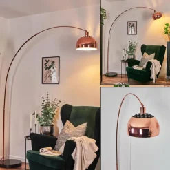 hofstein Baloca Lampadaire Cuivre, Noir, 1 lumière