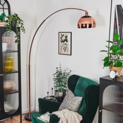 hofstein Baloca Lampadaire Cuivre, Noir, 1 lumière