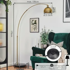 Lampes Dorées-hofstein Baloca Lampadaire Laiton, Noir, 1 lumière