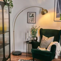 Lampes Dorées-hofstein Baloca Lampadaire Laiton, Noir, 1 lumière