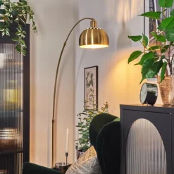 Lampes Dorées-hofstein Baloca Lampadaire Laiton, Noir, 1 lumière