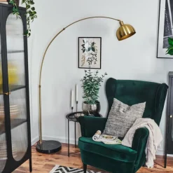 Lampes Dorées-hofstein Baloca Lampadaire Laiton, Noir, 1 lumière