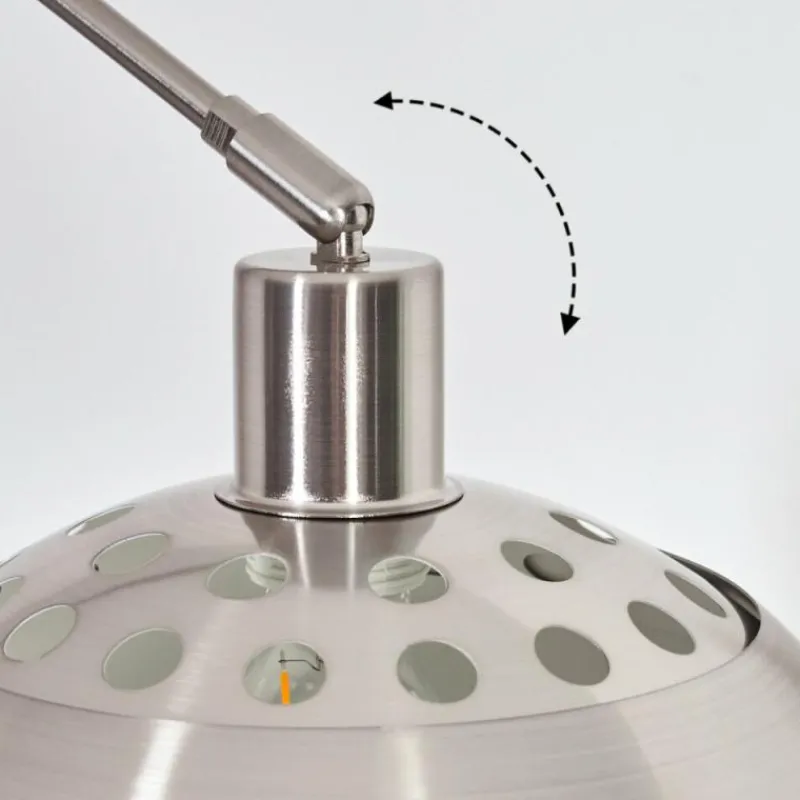 hofstein Baloca Lampadaire Nickel mat, Noir, 1 lumière