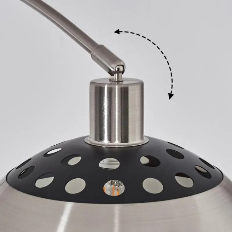 hofstein Baloca Lampadaire Nickel mat, Noir, 1 lumière