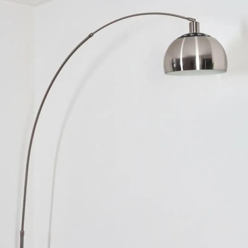 hofstein Baloca Lampadaire Nickel mat, Noir, 1 lumière