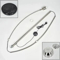 hofstein Baloca Lampadaire Nickel mat, Noir, 1 lumière