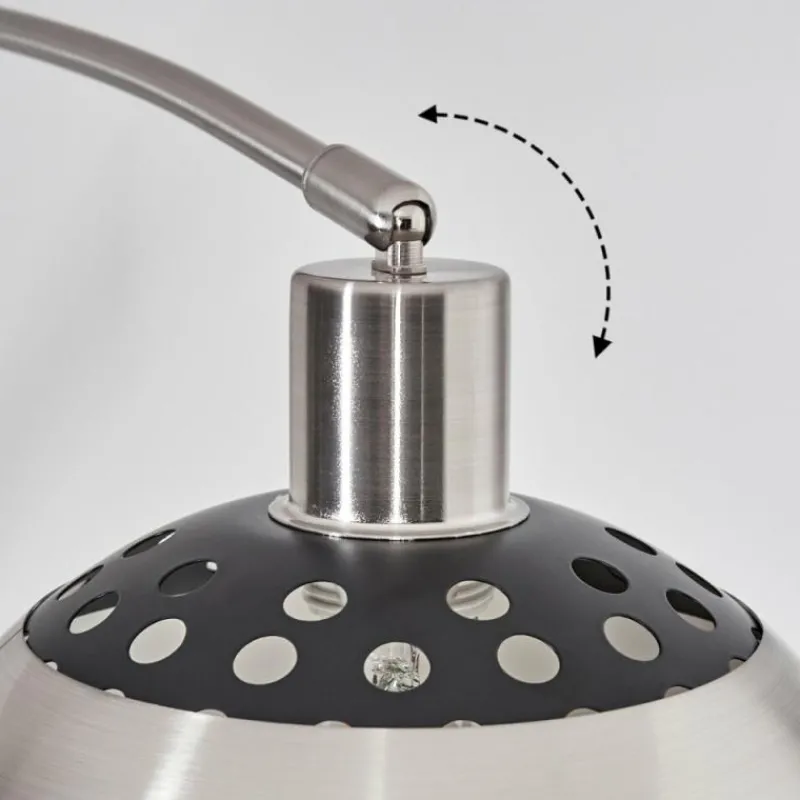 hofstein Baloca Lampadaire Nickel mat, Noir, 1 lumière