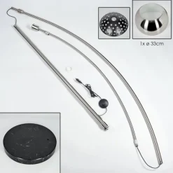 Lampes Vintages & Rétros-hofstein Baloca Lampadaire Nickel mat, Noir, 1 lumière