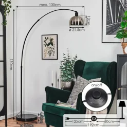 Lampes Vintages & Rétros-hofstein Baloca Lampadaire Noir, 1 lumière