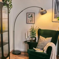 Lampes Vintages & Rétros-hofstein Baloca Lampadaire Noir, 1 lumière