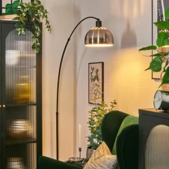 Lampes Vintages & Rétros-hofstein Baloca Lampadaire Noir, 1 lumière