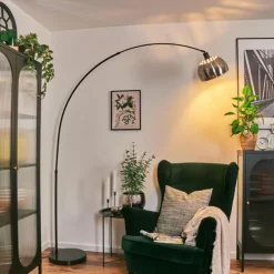 Lampes Vintages & Rétros-hofstein Baloca Lampadaire Noir, 1 lumière